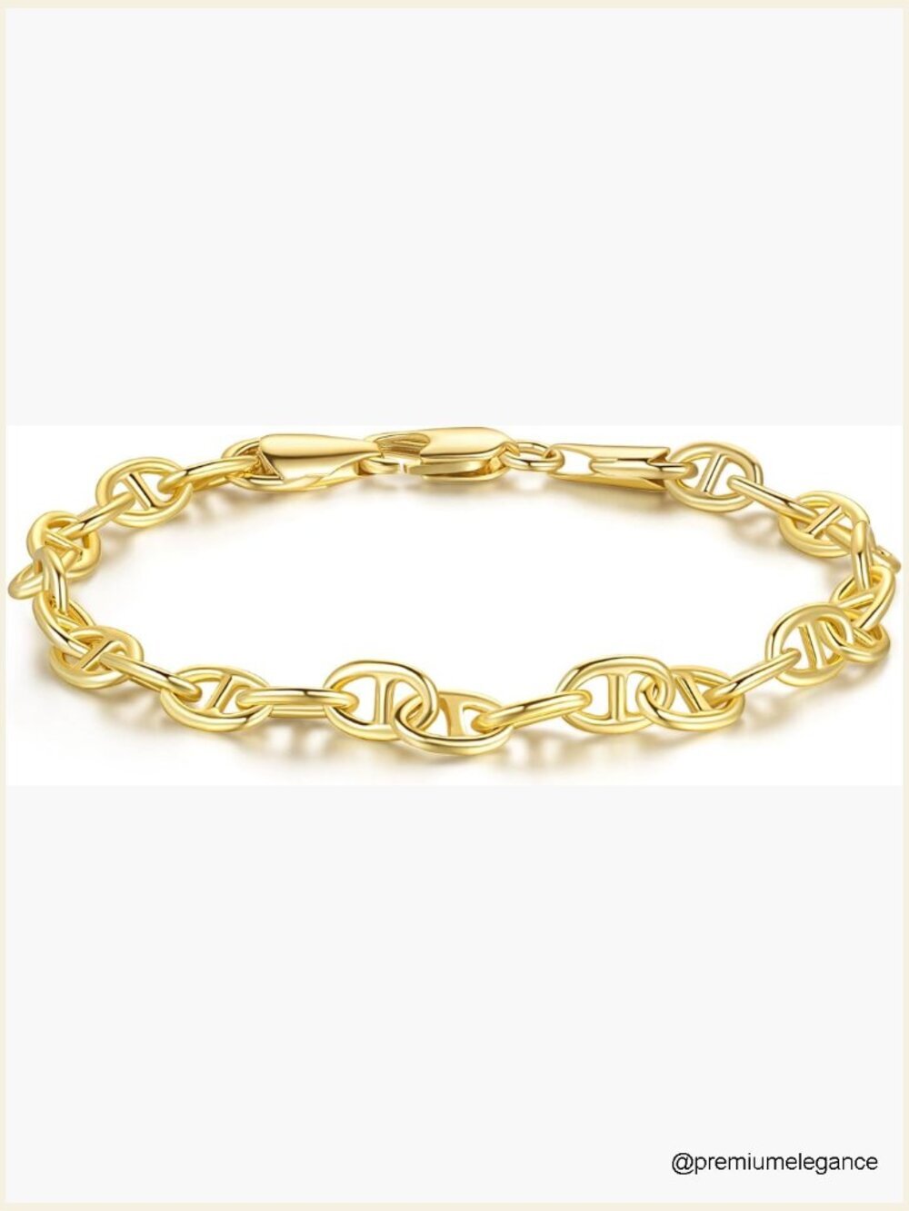 14K Gold Flat Mariner Link Chain Bracelet Dainty Lobster Claw Clasp 6.5-9in